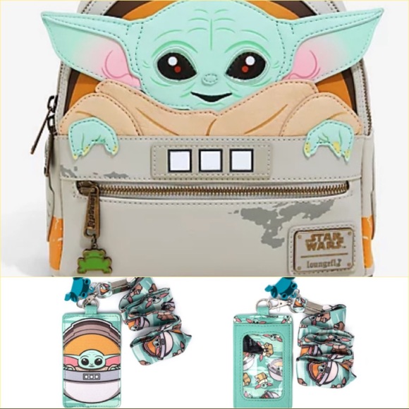 Star Wars Handbags - LOUNGEFLY STAR WARS The Child MINI BACKPACK+ SET!